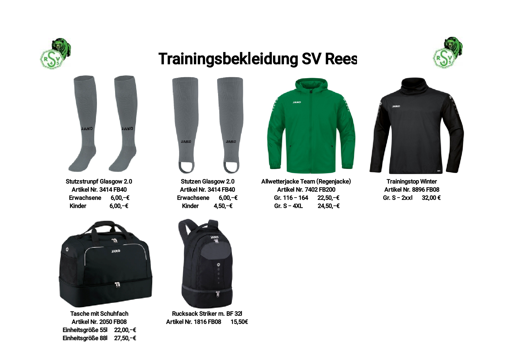 Trainingsbekleidung SV Rees 2026 2