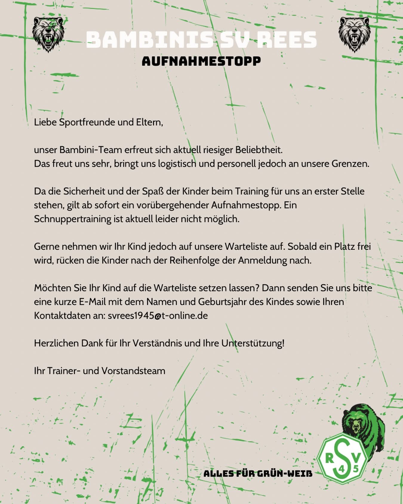 Aufnahmestopp Bambini